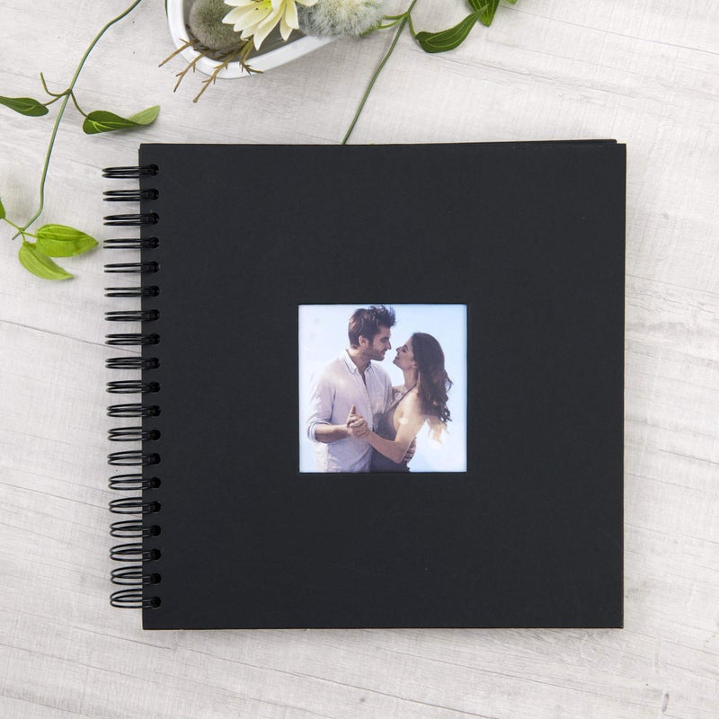 Gearchic 10 x 10 Inch DIY Scrapbook Photo Album with Window Design Cover 80 Pages Craft Paper Memory Book for Weeding Anniversary Travel and Baby (Black) - Image 2